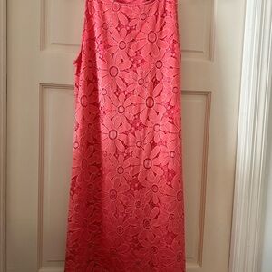 Tiana B. Coral Floral Lace Maxi Skirt